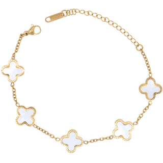 White Celeste Clover Bracelet